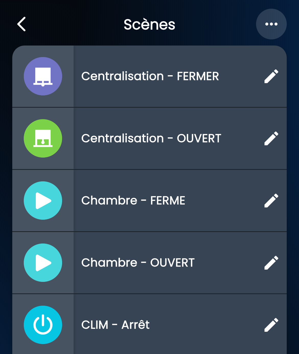 Commandes centralisées et scénarios de l’installation KNX